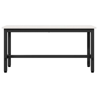 vidaXL Dining Bench White 100 x 32.5 x 49 cm Solid pine wood 4