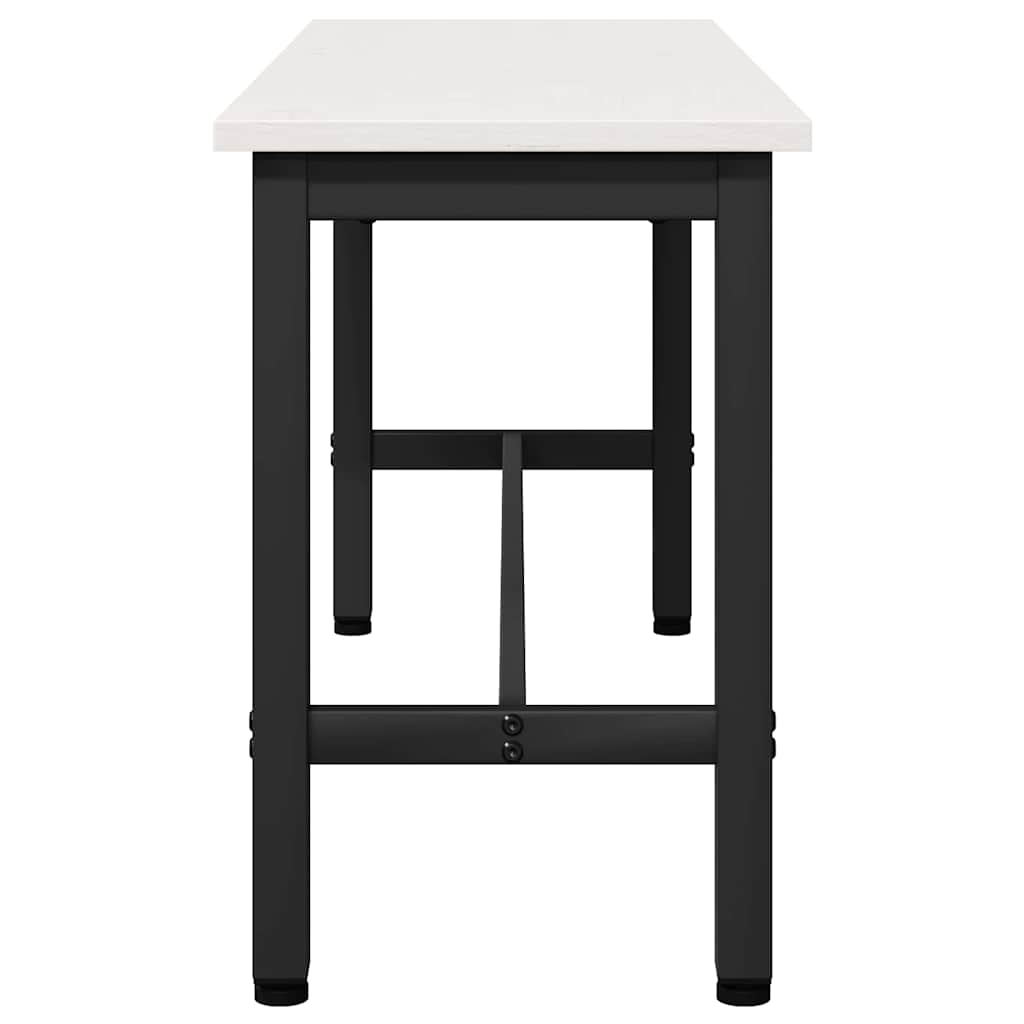 vidaXL Dining Bench White 100 x 32.5 x 49 cm Solid pine wood 5