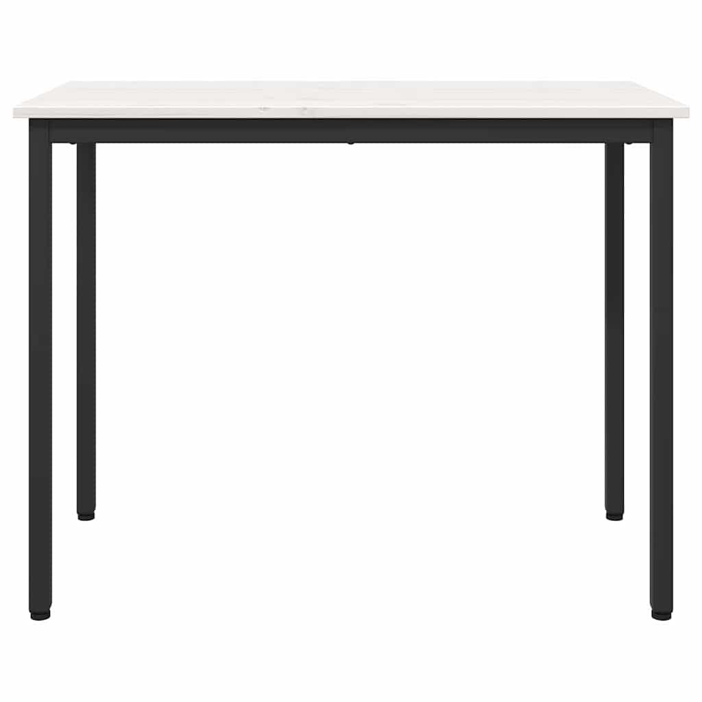vidaXL Table White 100 x 50 x 77 cm Engineered Wood and Steel 3