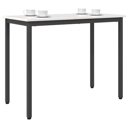 vidaXL Table White 100 x 50 x 77 cm Engineered Wood and Steel 2