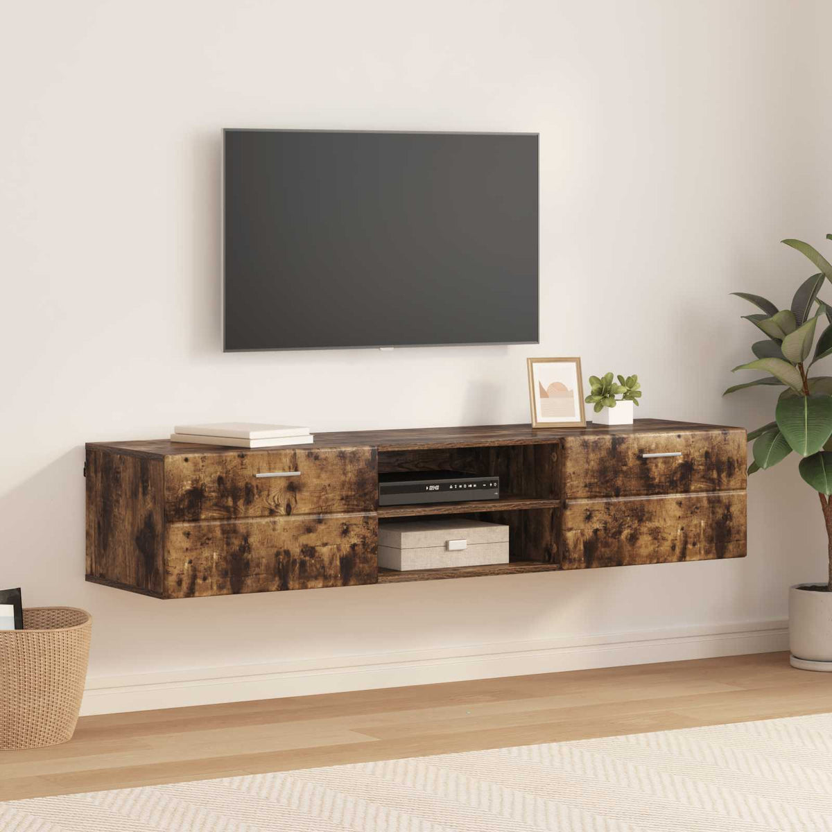 vidaXL TV Cabinet Set FLORIN 3 pcs 150 x 39 x 30 cm Smoked Oak