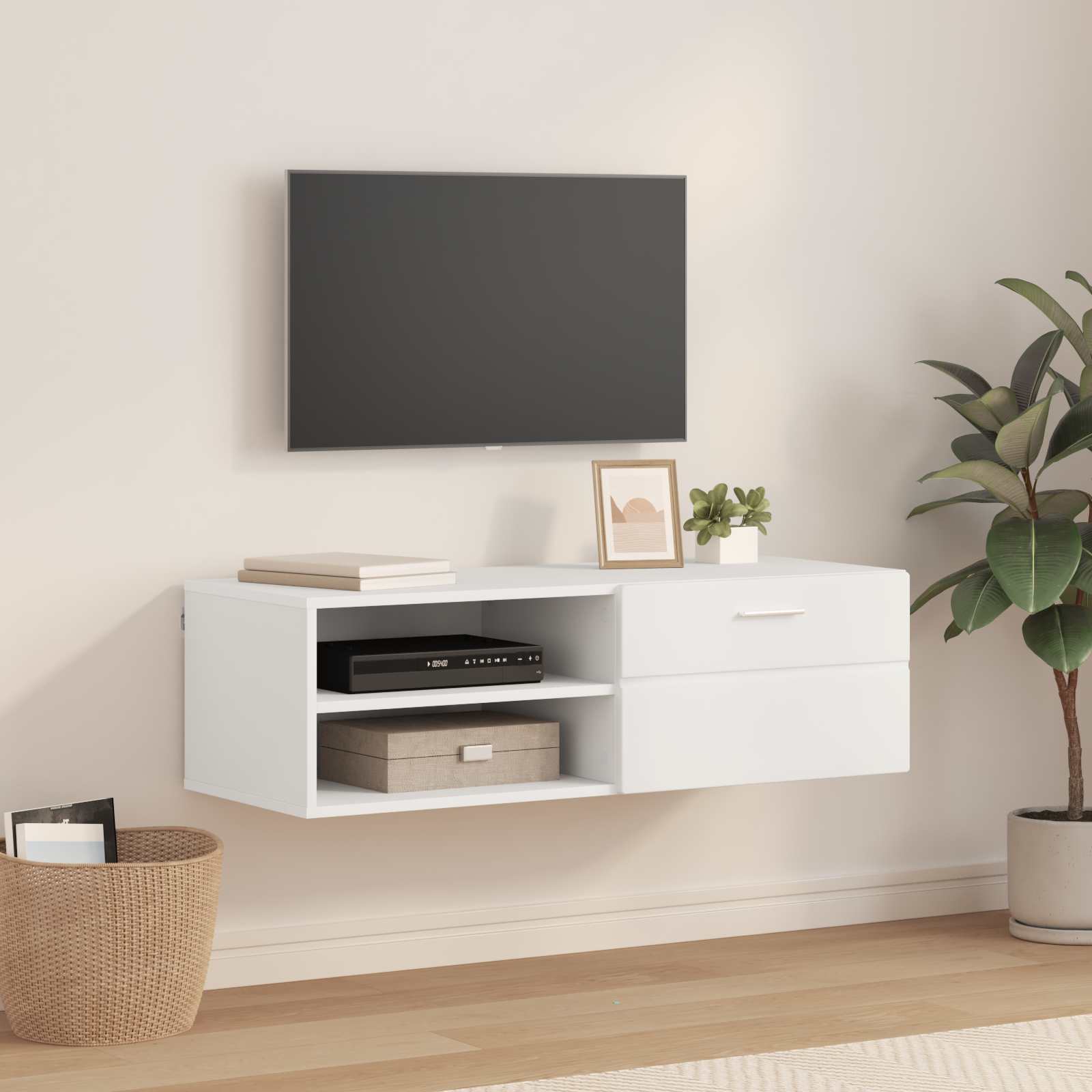 vidaXL Wooden Cabinet 100.5 x 39 x 30 cm White Engineered Wood 1