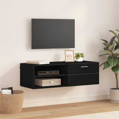 vidaXL Wooden Cabinet 100.5 x 39 x 30 cm Black Engineered Wood 1