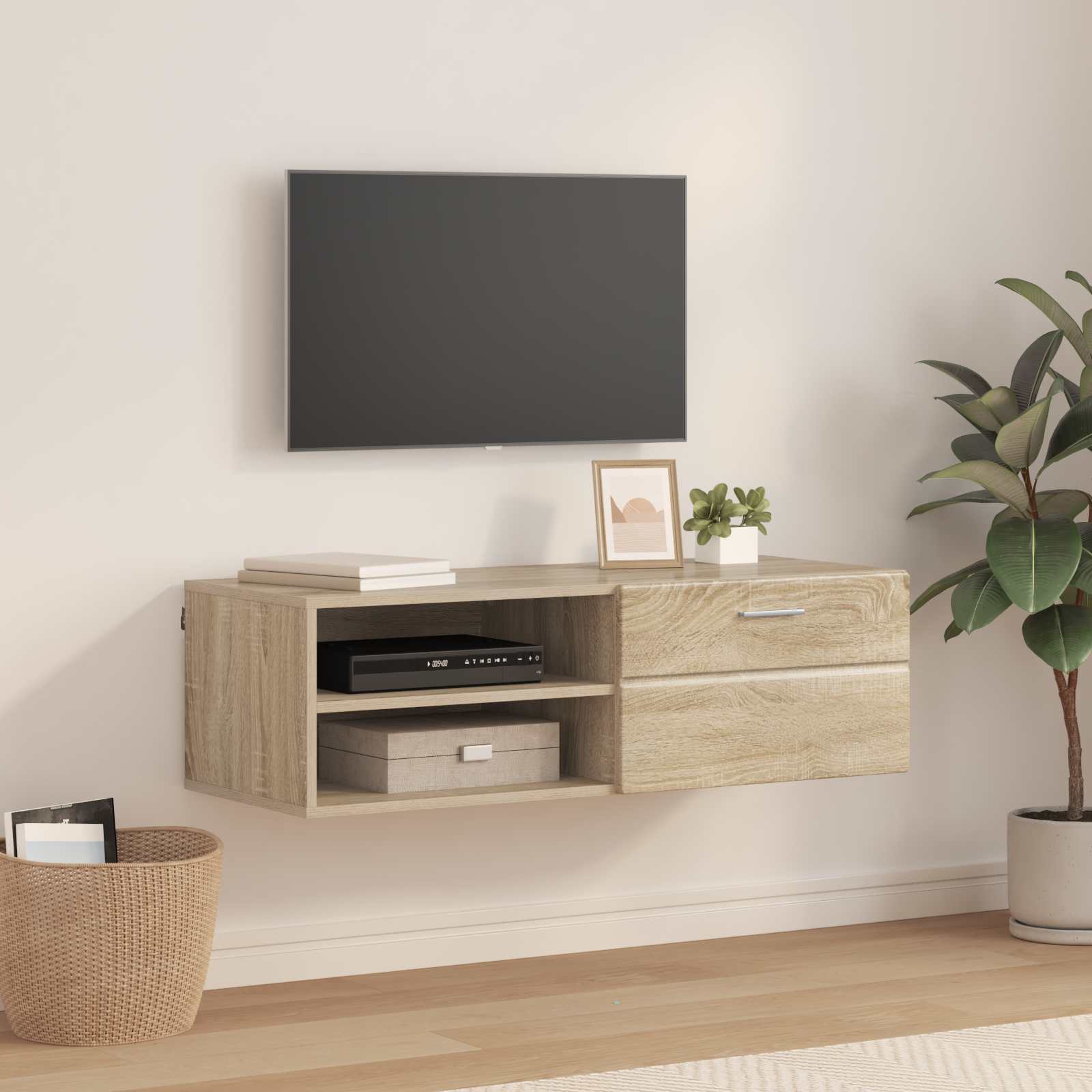 vidaXL Wooden Cabinet 100.5 x 39 x 30 cm Sonoma Oak Engineered Wood 1