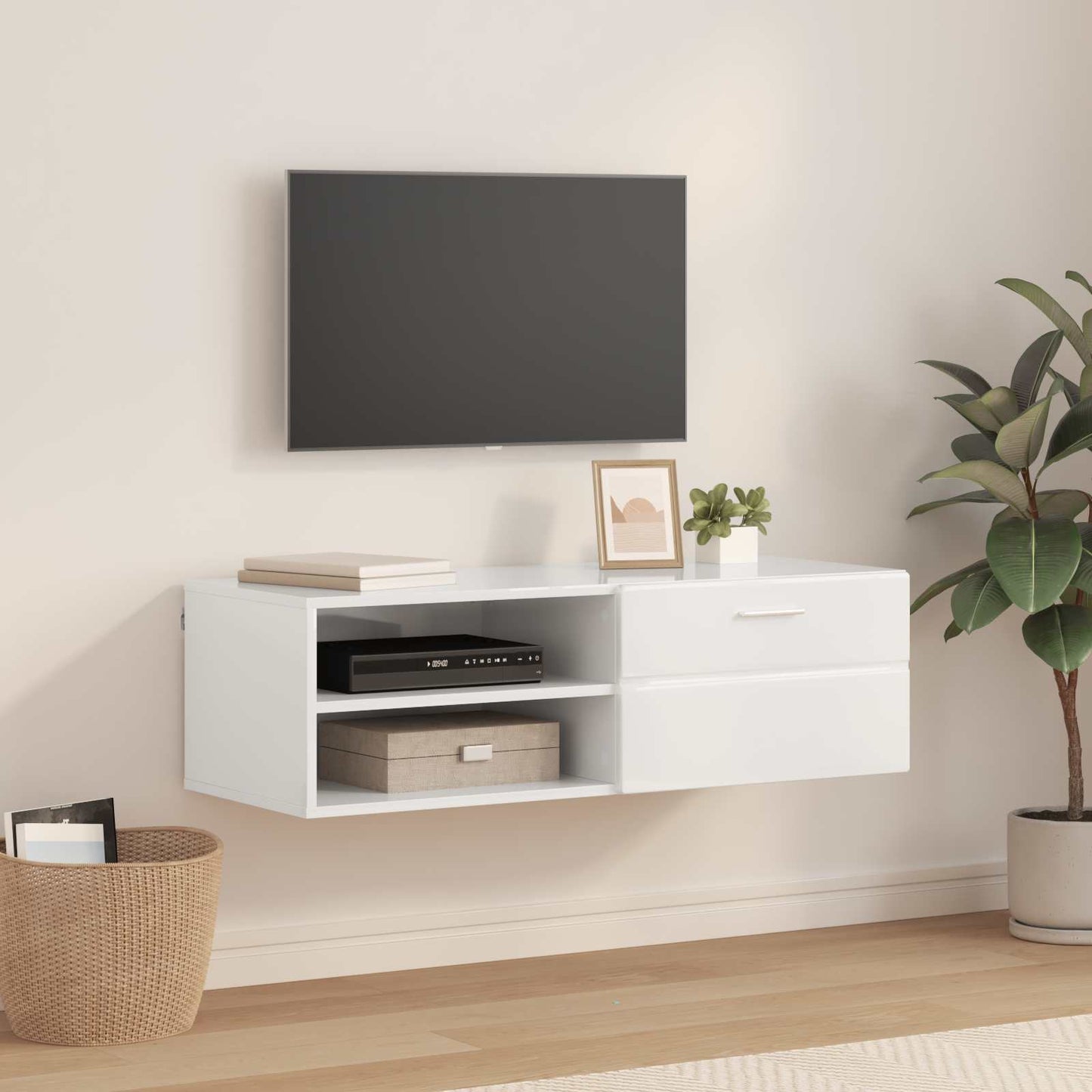 vidaXL Wooden Cabinet 100.5 x 39 x 30 cm Concrete Grey Engineered Wood 1