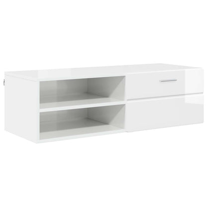 TV Cabinet Set FLORIN 3 pcs 150 x 39 x 30 cm High gloss white TV cabinet with 1 drawer