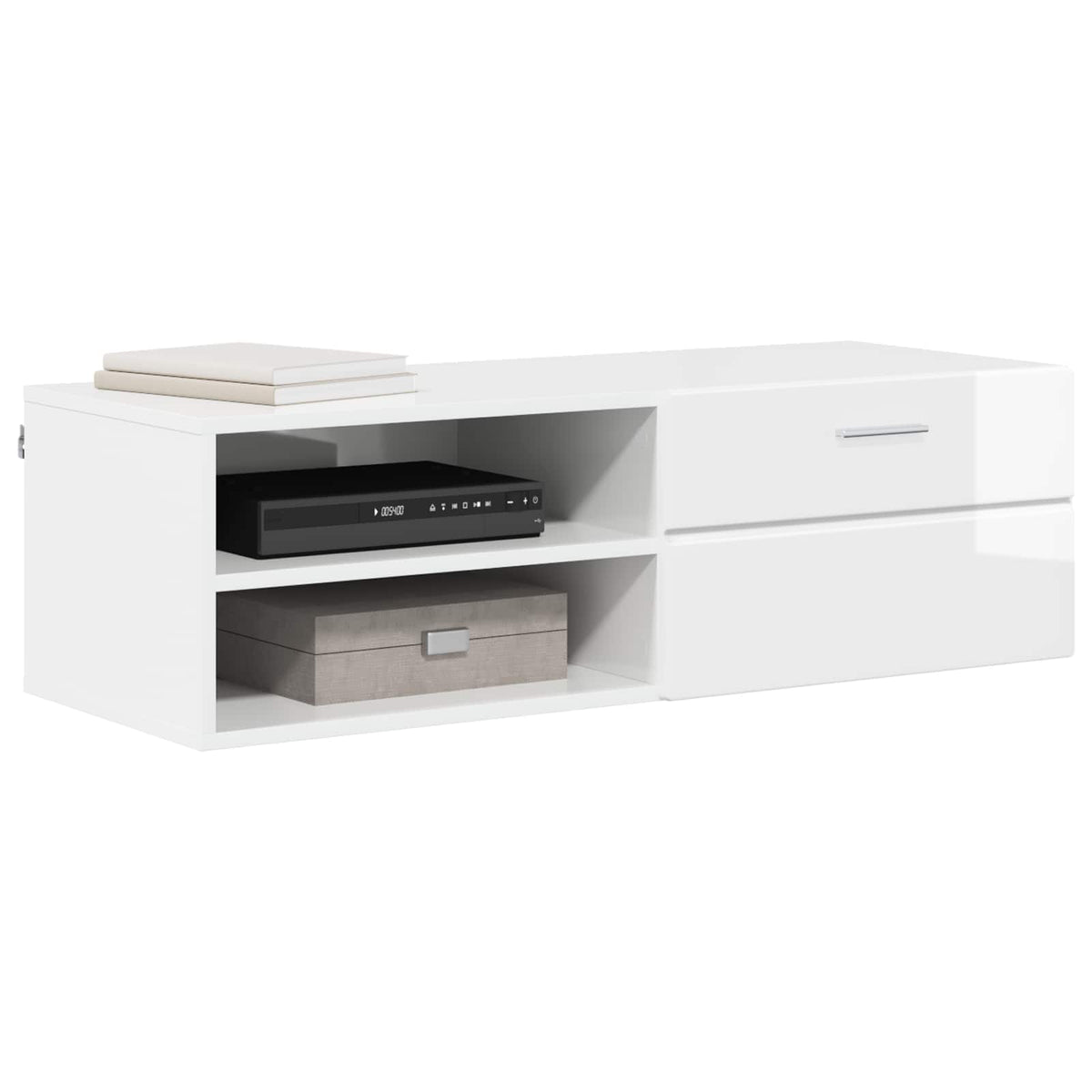 TV Cabinet Set FLORIN 3 pcs 150 x 39 x 30 cm High gloss white TV cabinet with 1 drawer