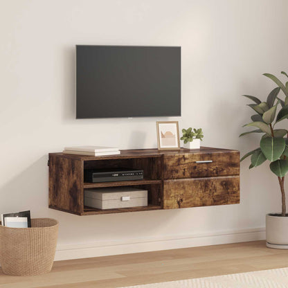 vidaXL Wooden Cabinet 100.5 x 39 x 30 cm Smoked Oak Engineered Wood 1