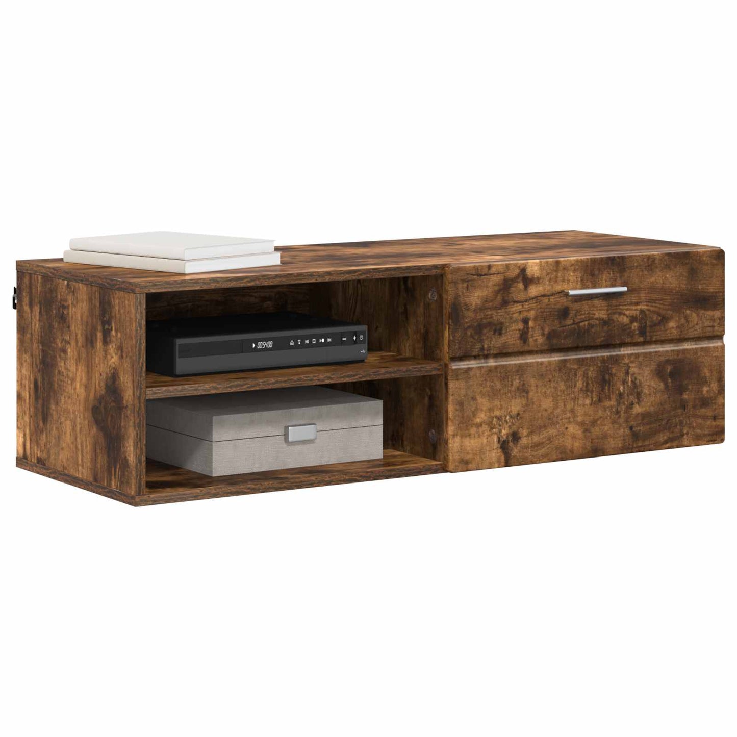 vidaXL Wooden Cabinet 100.5 x 39 x 30 cm Smoked Oak Engineered Wood 3