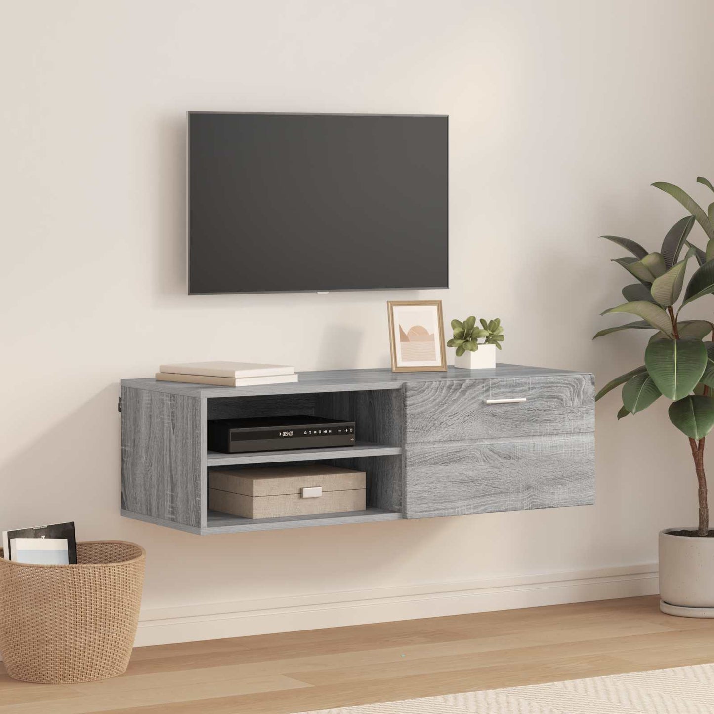 vidaXL Wooden Cabinet 100.5 x 39 x 30 cm Grey Sonoma Engineered Wood 1
