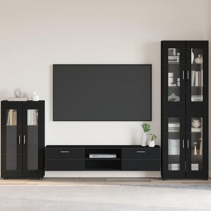 vidaXL TV Cabinet Set FLORIN 3 pcs 150 x 39 x 30 cm Black