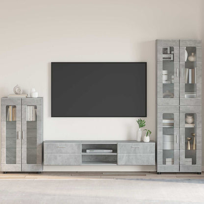 vidaXL TV Cabinet Set FLORIN 3 pcs 150 x 39 x 30 cm Concrete Grey