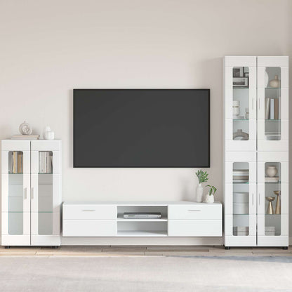 vidaXL TV Cabinet Set FLORIN 3 pcs 150 x 39 x 30 cm High Gloss White