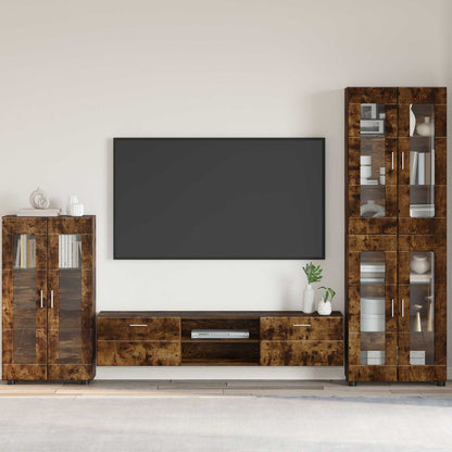 vidaXL TV Cabinet Set FLORIN 3 pcs 150 x 39 x 30 cm Smoked Oak