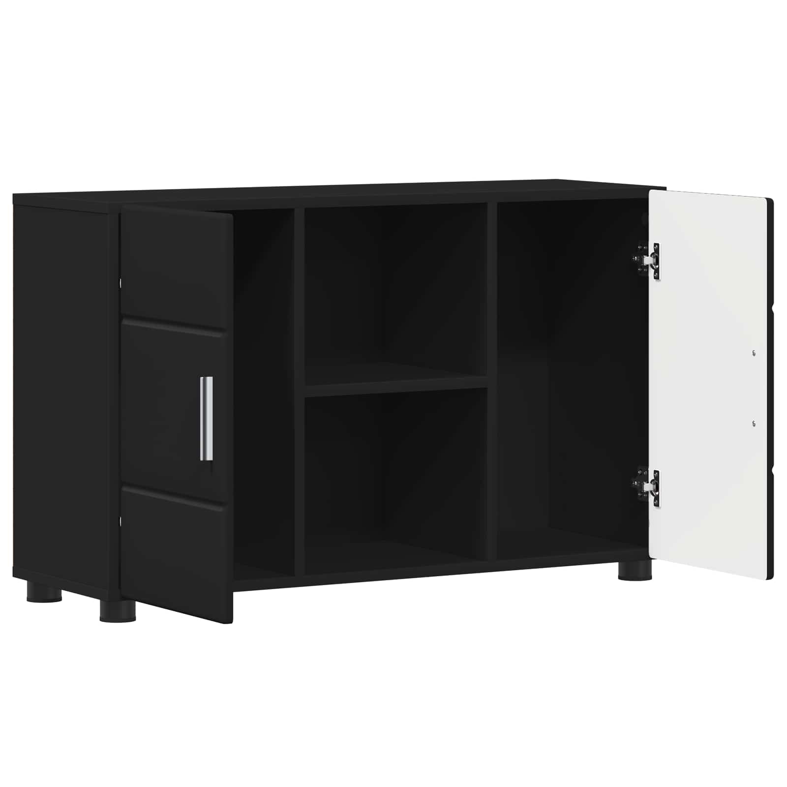 vidaXL Sideboard FLORIN 88.5 x 30.5 x 55.5 cm Black Engineered Wood 5