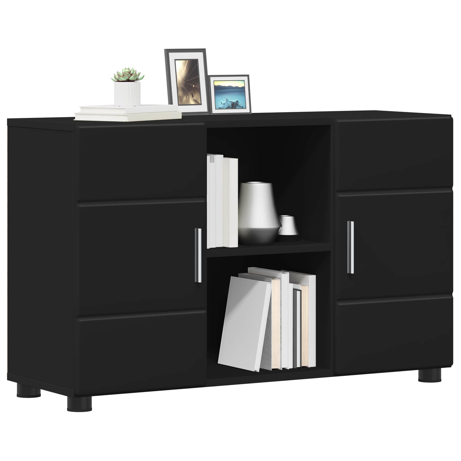 vidaXL Sideboard FLORIN 88.5 x 30.5 x 55.5 cm Black Engineered Wood 3