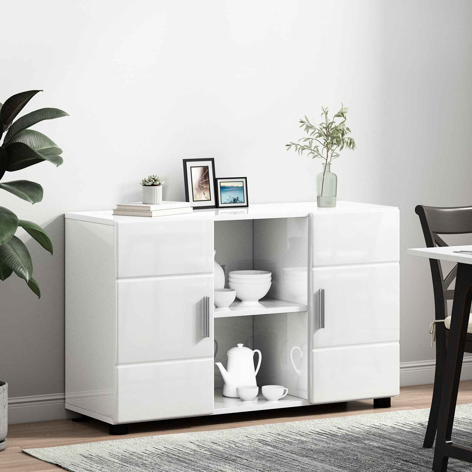 vidaXL Sideboard FLORIN 88.5 x 30.5 x 55.5 cm High Gloss White 4