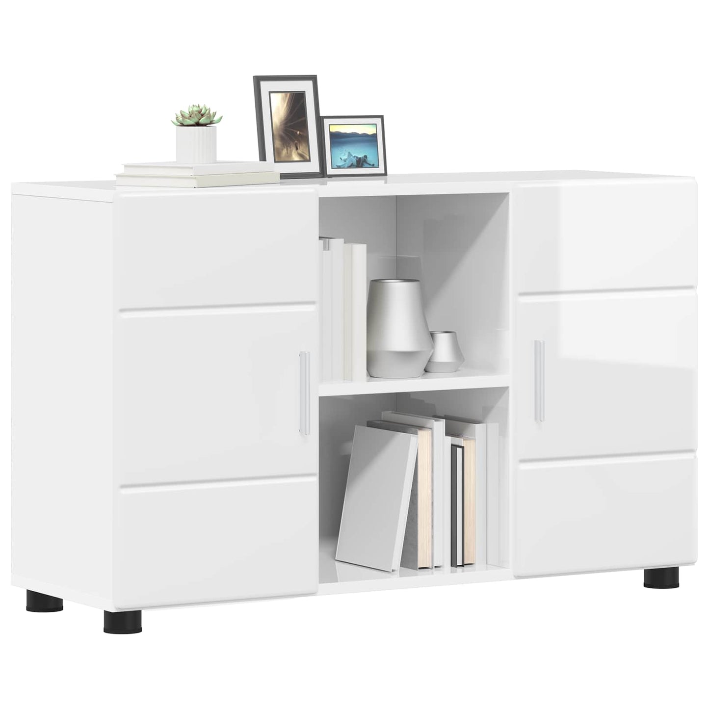 vidaXL Sideboard FLORIN 88.5 x 30.5 x 55.5 cm High Gloss White 3