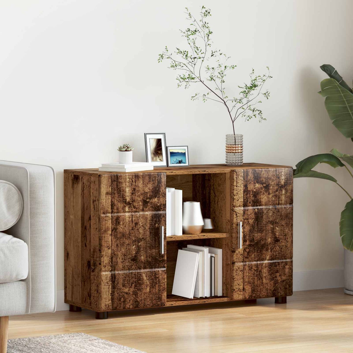 vidaXL Sideboard FLORIN 88.5 x 30.5 x 55.5 cm Old Wood Engineered Wood 1