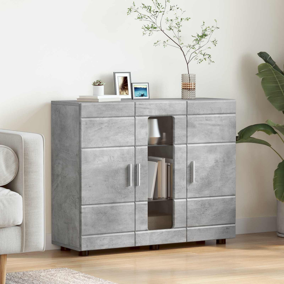 vidaXL TV Cabinet Set FLORIN 3 pcs 150 x 39 x 30 cm Concrete Grey
