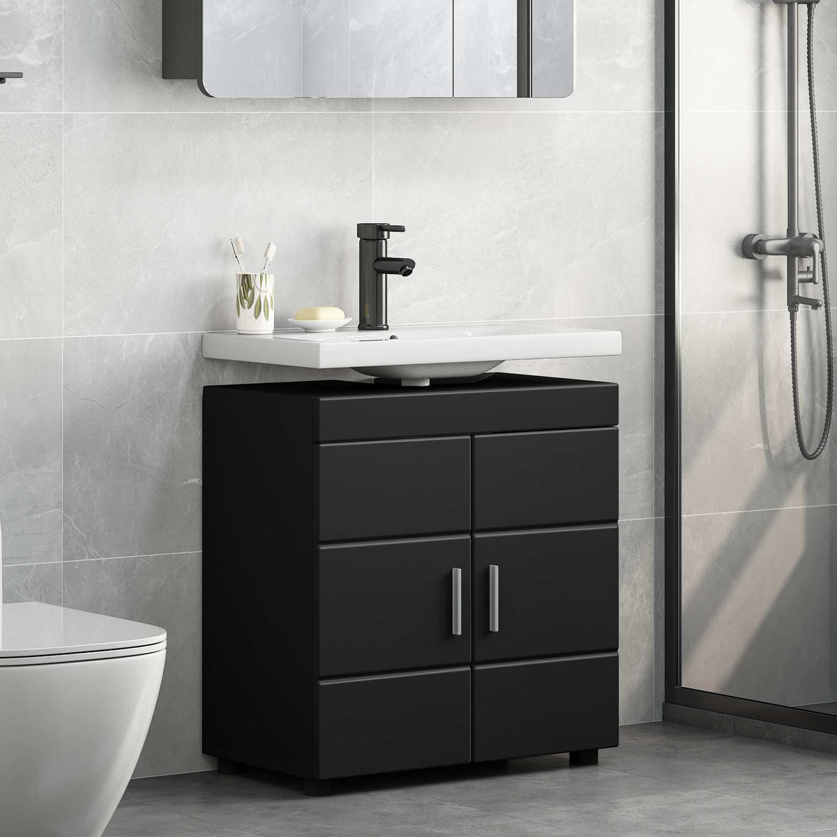 vidaXL Bathroom Cabinet Set TULUM 60 x 34 x 63 cm Basin Cabinet