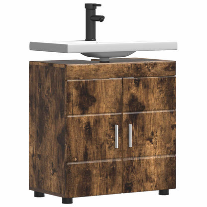 vidaXL Bathroom Cabinet Set TULUM Smoked Oak 60 x 34 x 63 cm 3
