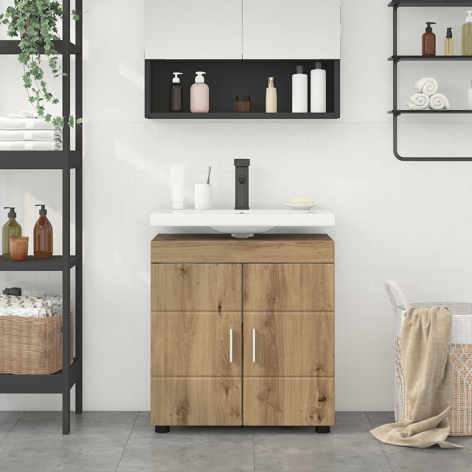 vidaXL Bathroom Cabinet Set TULUM Artisan Oak 60 x 34 x 63 cm 1