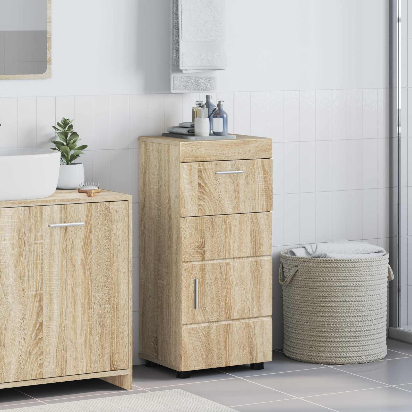 vidaXL Bathroom Cabinet Set TULUM Sonoma Oak 37 x 31.5 x 82 cm 1