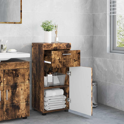 vidaXL Bathroom Cabinet Set TULUM Smoked Oak 37 x 31.5 x 82 cm 4