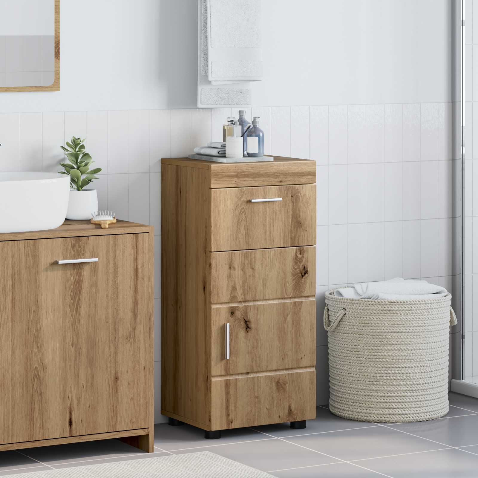 vidaXL Bathroom Cabinet Set TULUM Artisan Oak 37 x 31.5 x 82 cm 1
