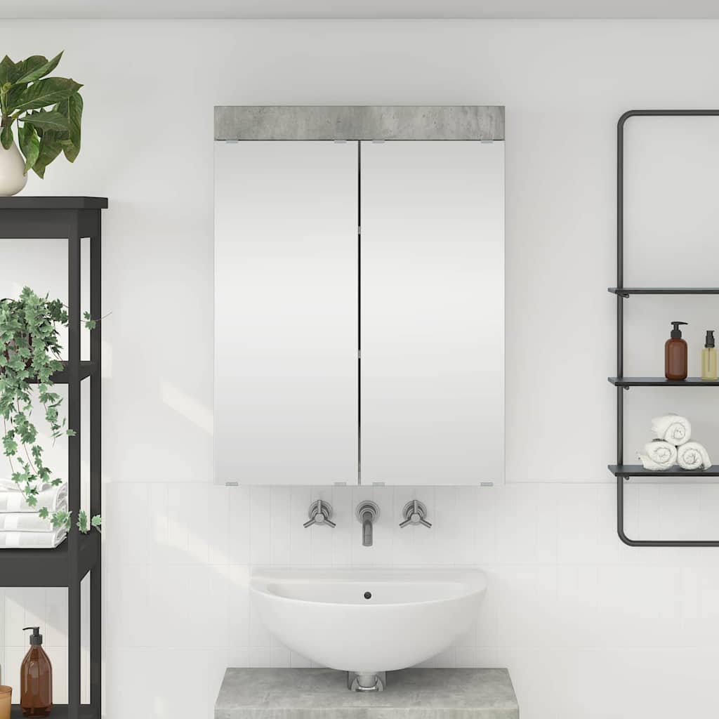 vidaXL Bathroom Mirror Cabinet TULUM Concrete Grey 60 x 16.5 x 78 cm 1