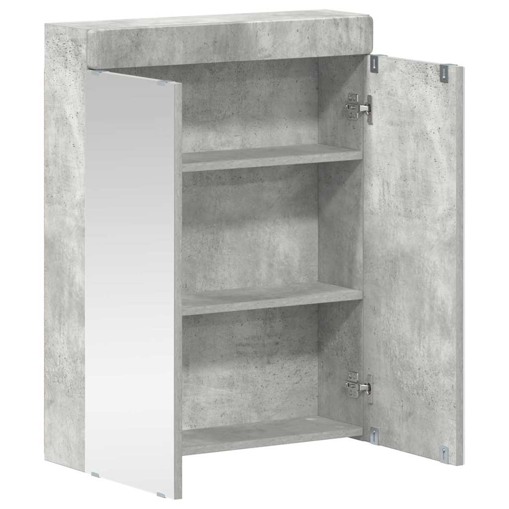 vidaXL Bathroom Mirror Cabinet TULUM Concrete Grey 60 x 16.5 x 78 cm 5