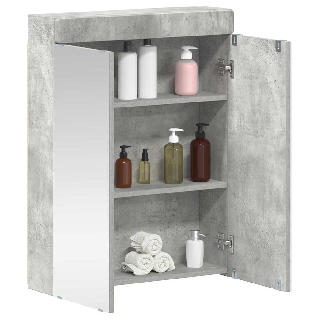 vidaXL Bathroom Mirror Cabinet TULUM Concrete Grey 60 x 16.5 x 78 cm 3