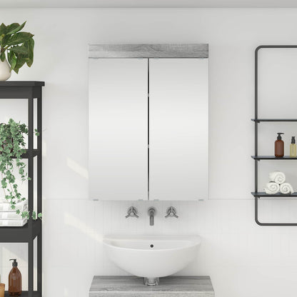 vidaXL Bathroom Mirror Cabinet TULUM Grey Sonoma 60 x 16.5 x 78 cm 1