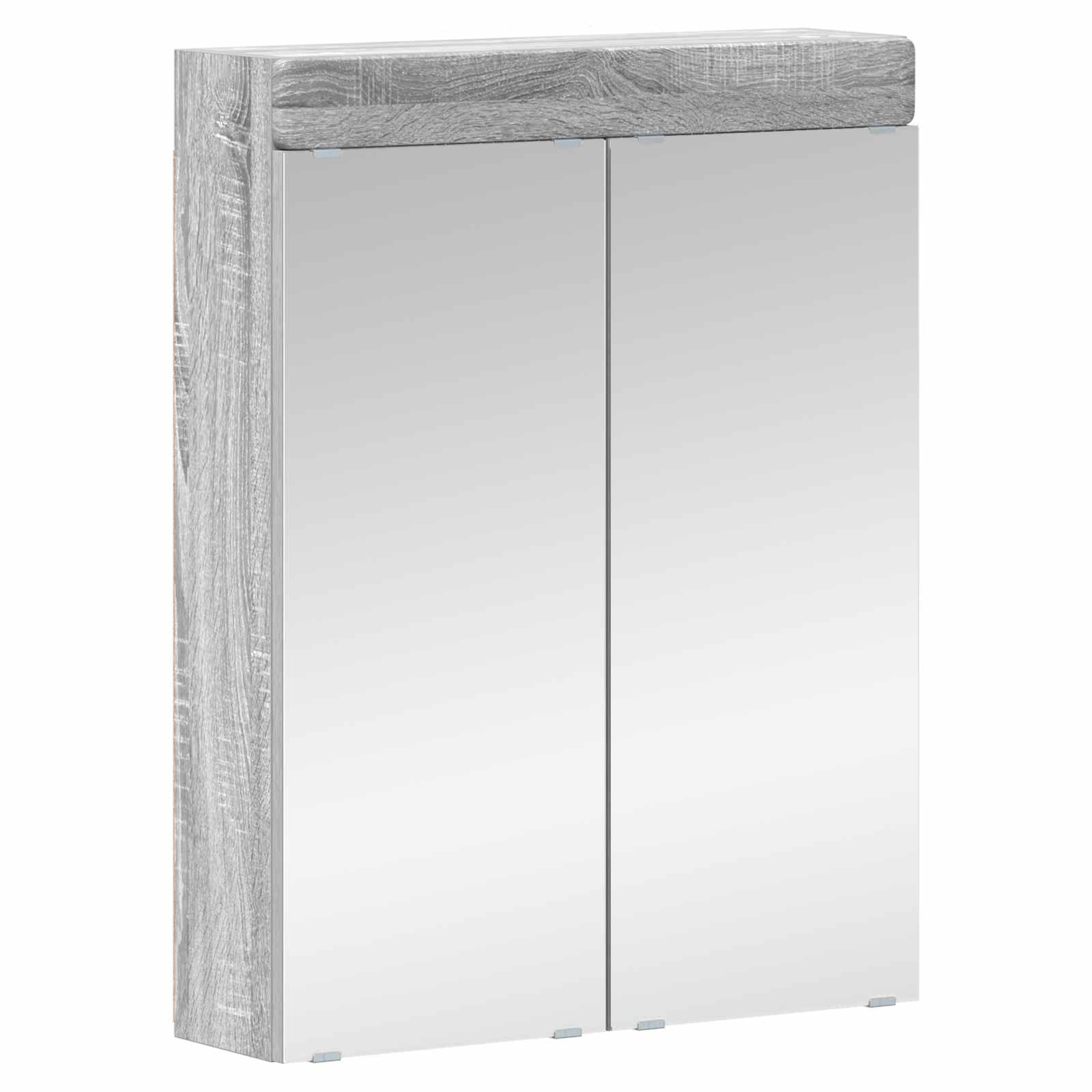 vidaXL Bathroom Mirror Cabinet TULUM Grey Sonoma 60 x 16.5 x 78 cm 2