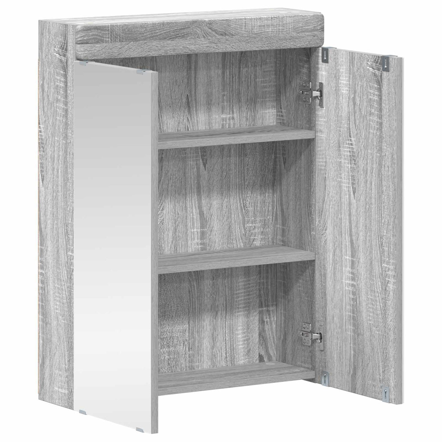 vidaXL Bathroom Mirror Cabinet TULUM Grey Sonoma 60 x 16.5 x 78 cm 5