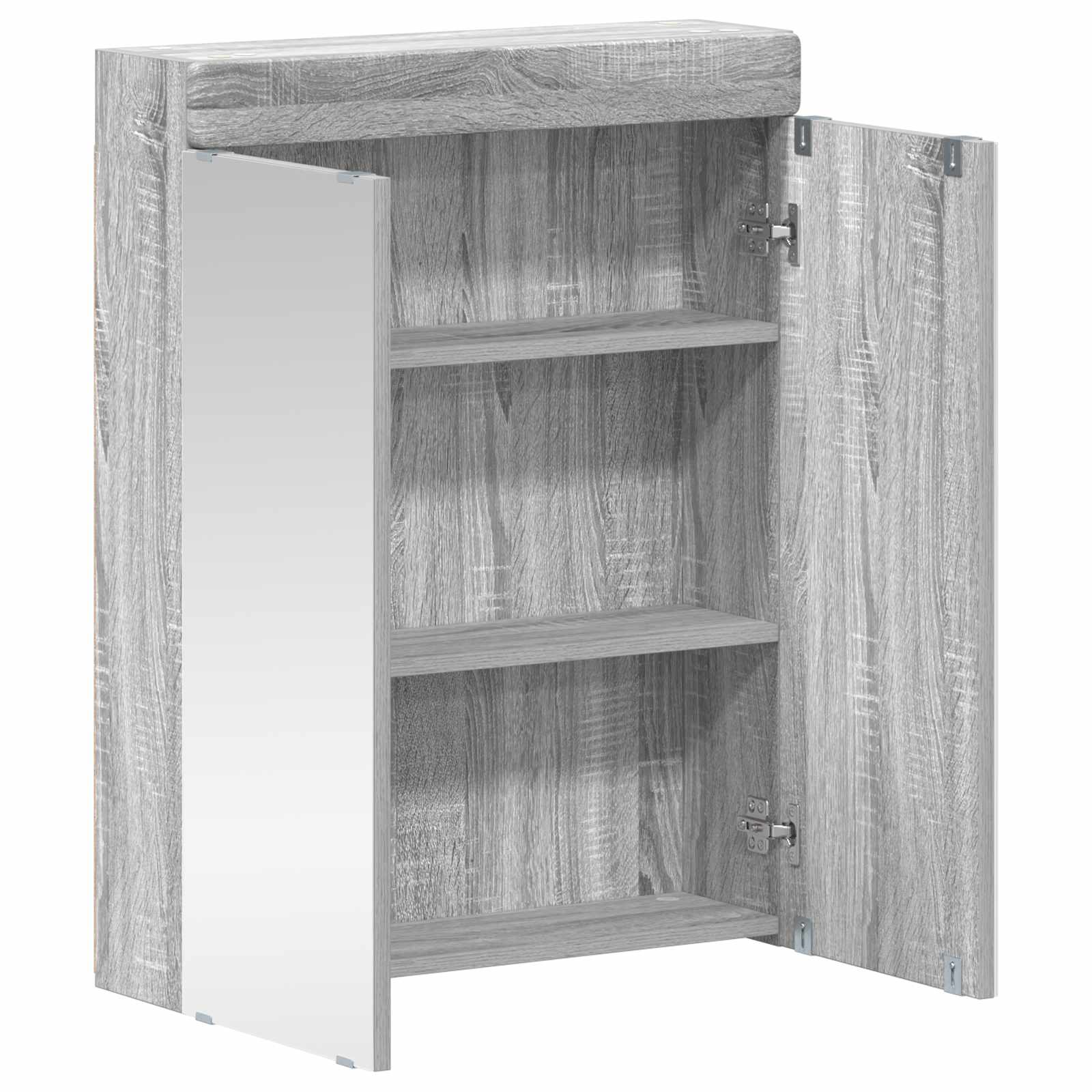 vidaXL Bathroom Mirror Cabinet TULUM Grey Sonoma 60 x 16.5 x 78 cm 5