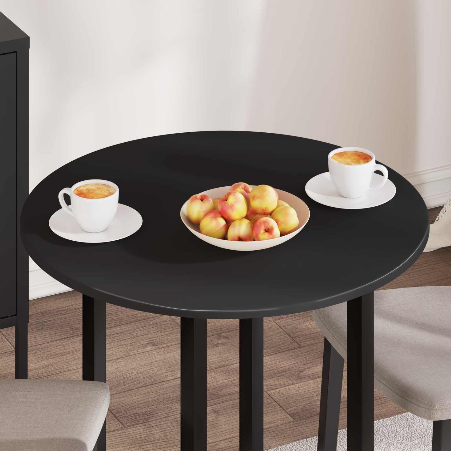 vidaXL Table Top Ø 70 x 1.5 cm Round Engineered Wood Black 4