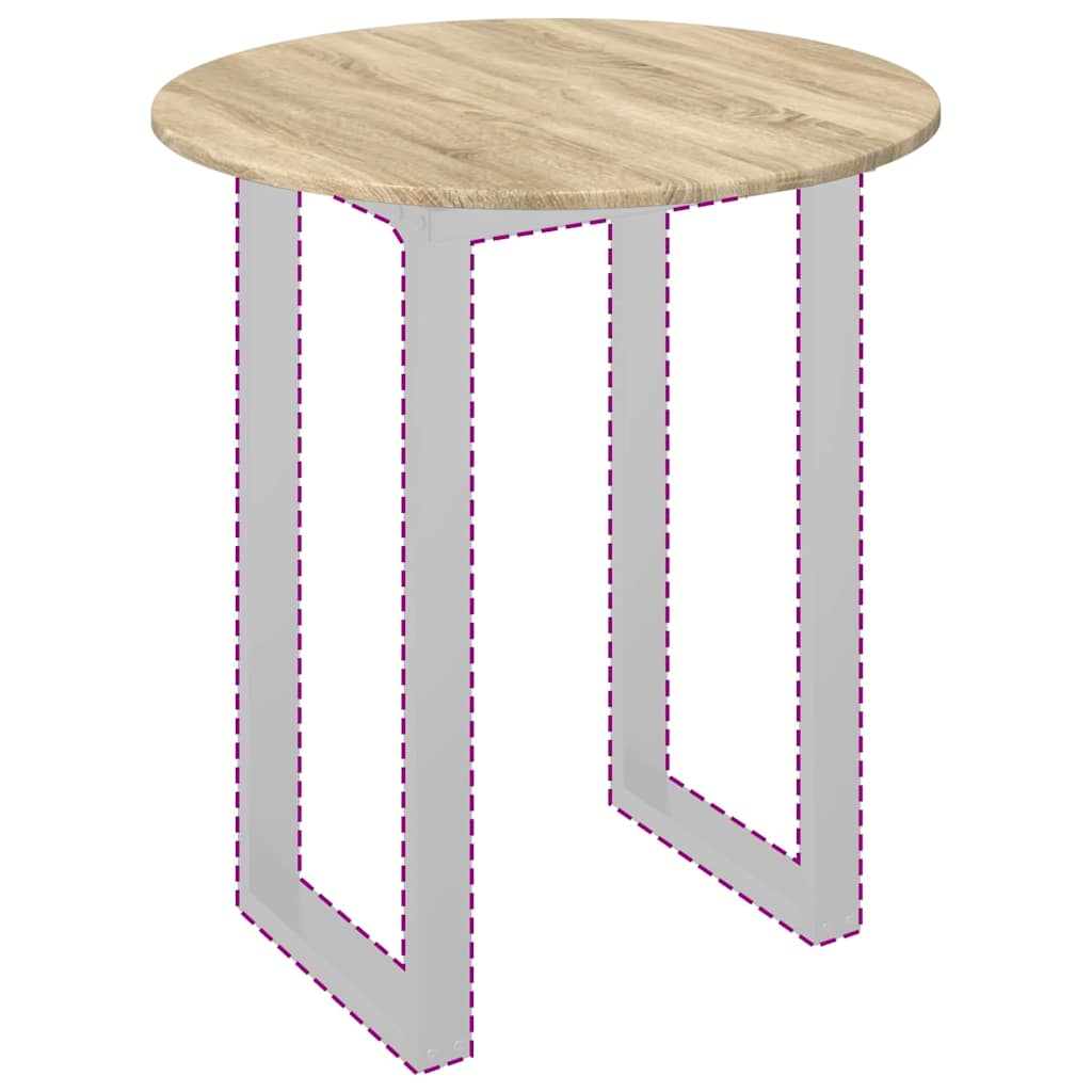 vidaXL Table Top Ø 70 x 1.5 cm Round Engineered Wood Sonoma Oak 3