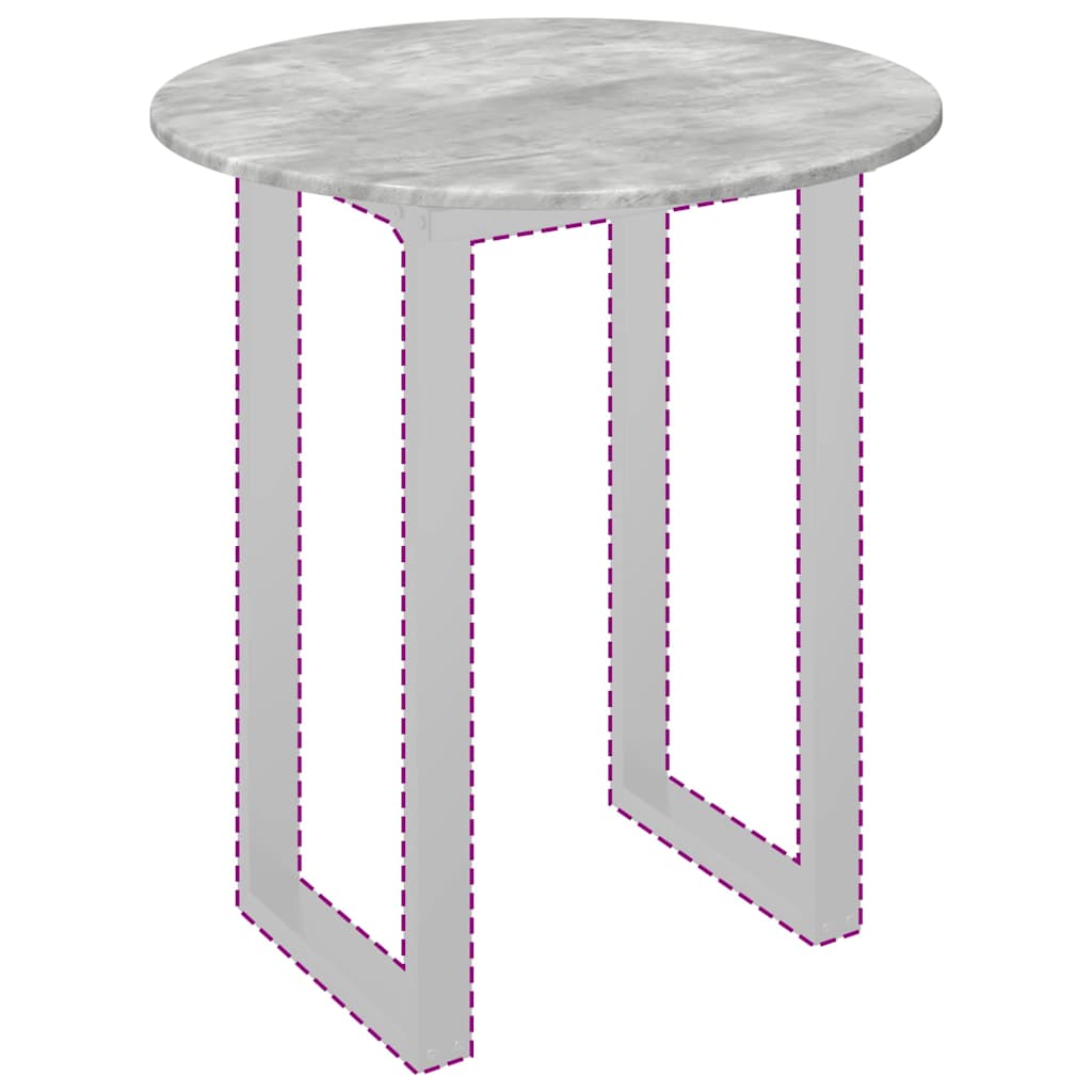 vidaXL Table Top Ø 70 x 1.5 cm Round Engineered Wood Concrete Grey 3