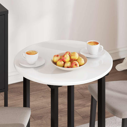 vidaXL Table Top Ø 70 x 1.5 cm Round Engineered Wood High Gloss White 4