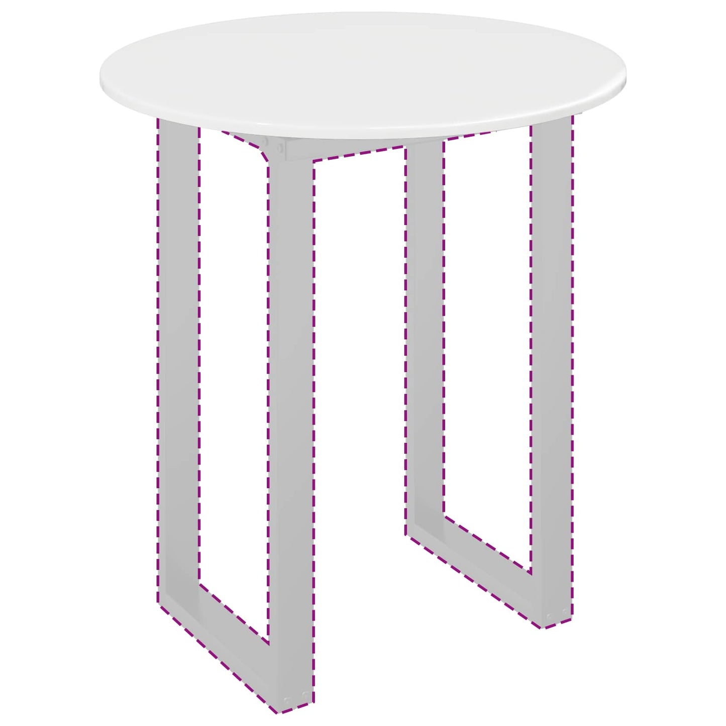 vidaXL Table Top Ø 70 x 1.5 cm Round Engineered Wood High Gloss White 3