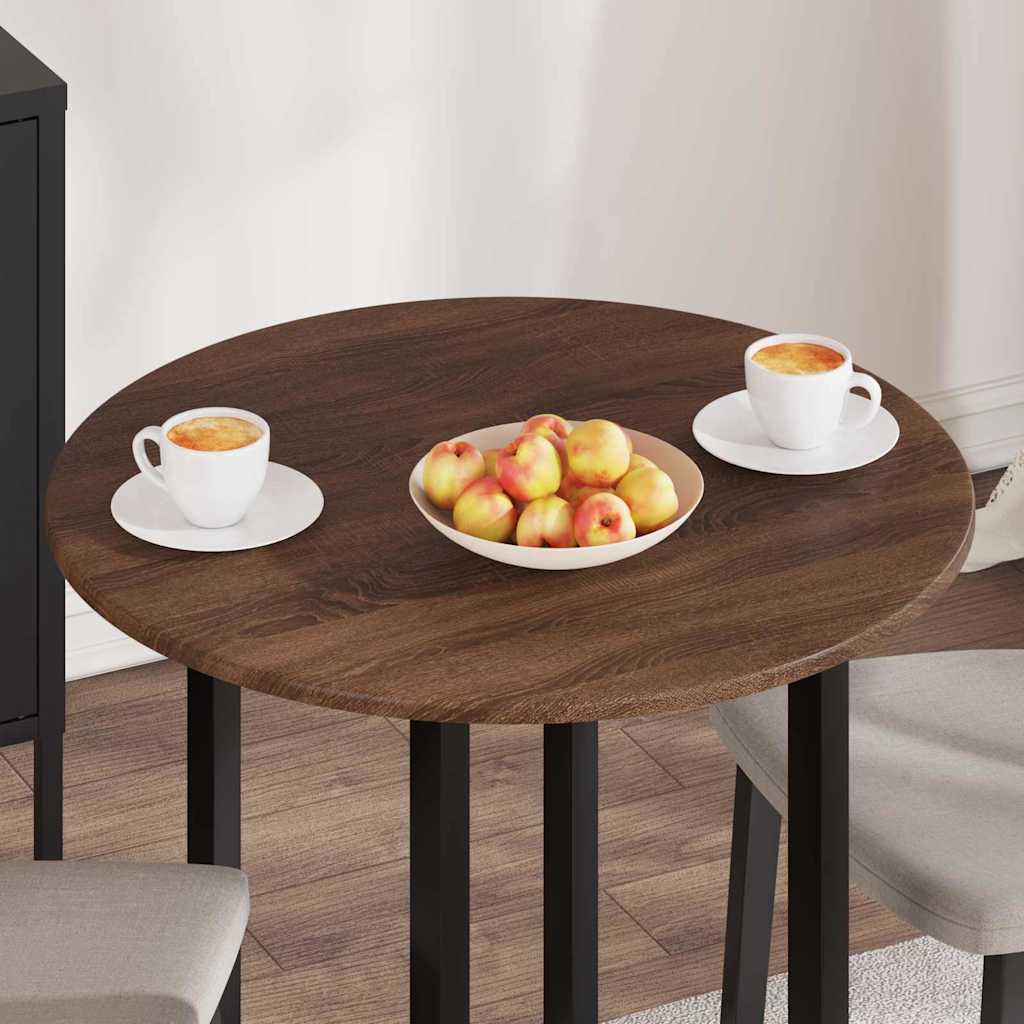 vidaXL Table Top Ø 70 x 1.5 cm Round Engineered Wood Brown Oak 4