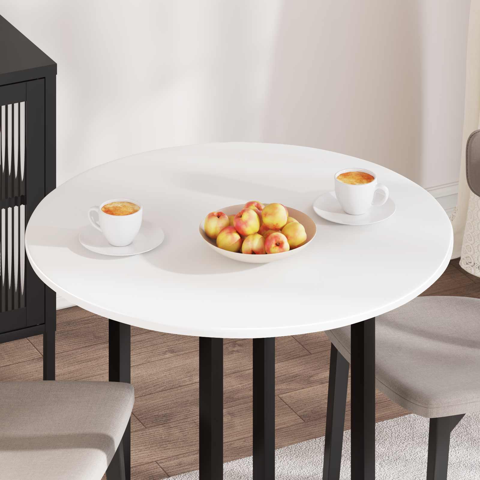 vidaXL Table Top Ø 80 x 1.5 cm Round Engineered Wood White 4
