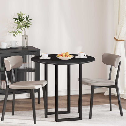 vidaXL Table Top Ø 80 x 1.5 cm Round Engineered Wood Black 1