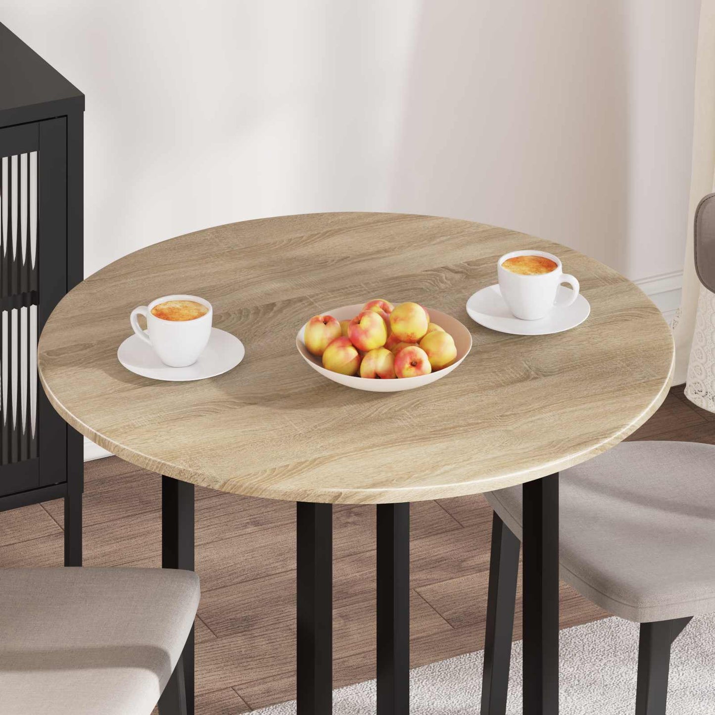 vidaXL Table Top Ø 80 x 1.5 cm Round Engineered Wood Sonoma Oak 4