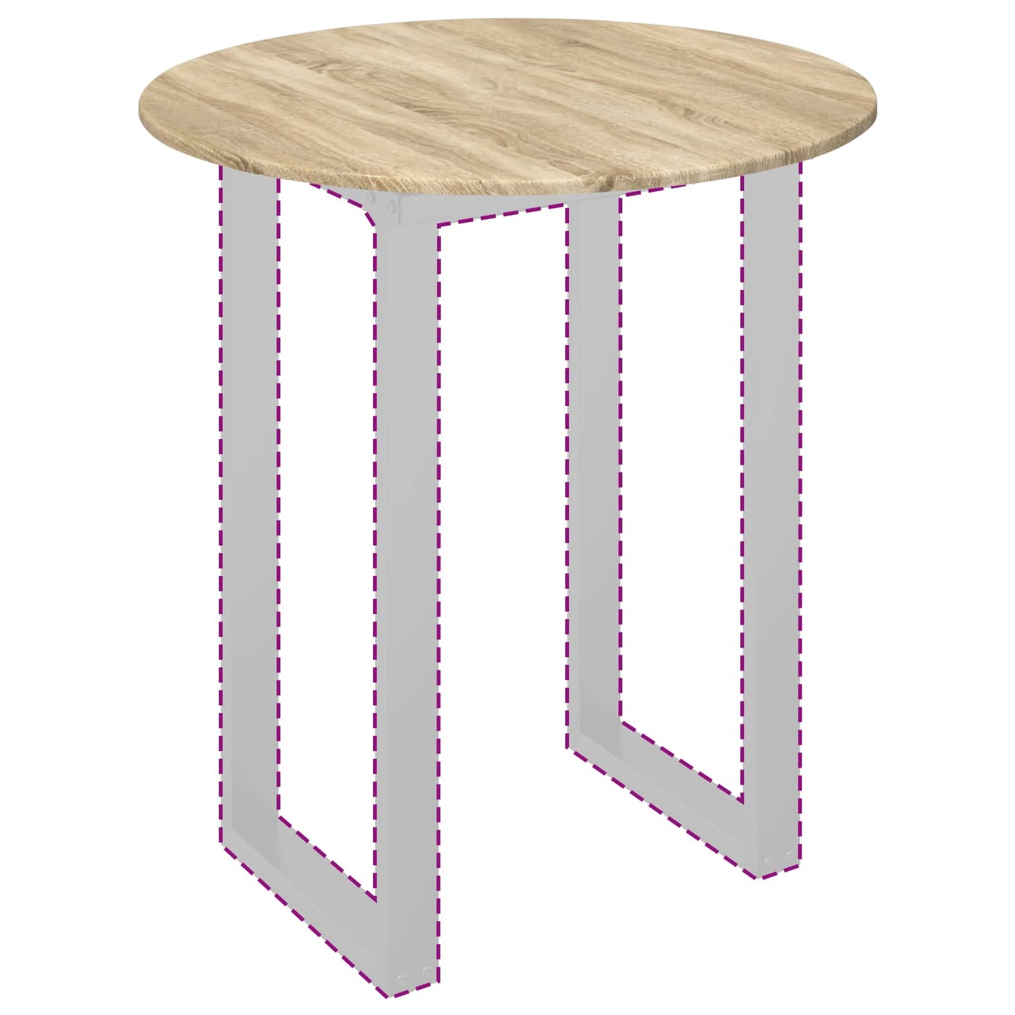 vidaXL Table Top Ø 80 x 1.5 cm Round Engineered Wood Sonoma Oak 3