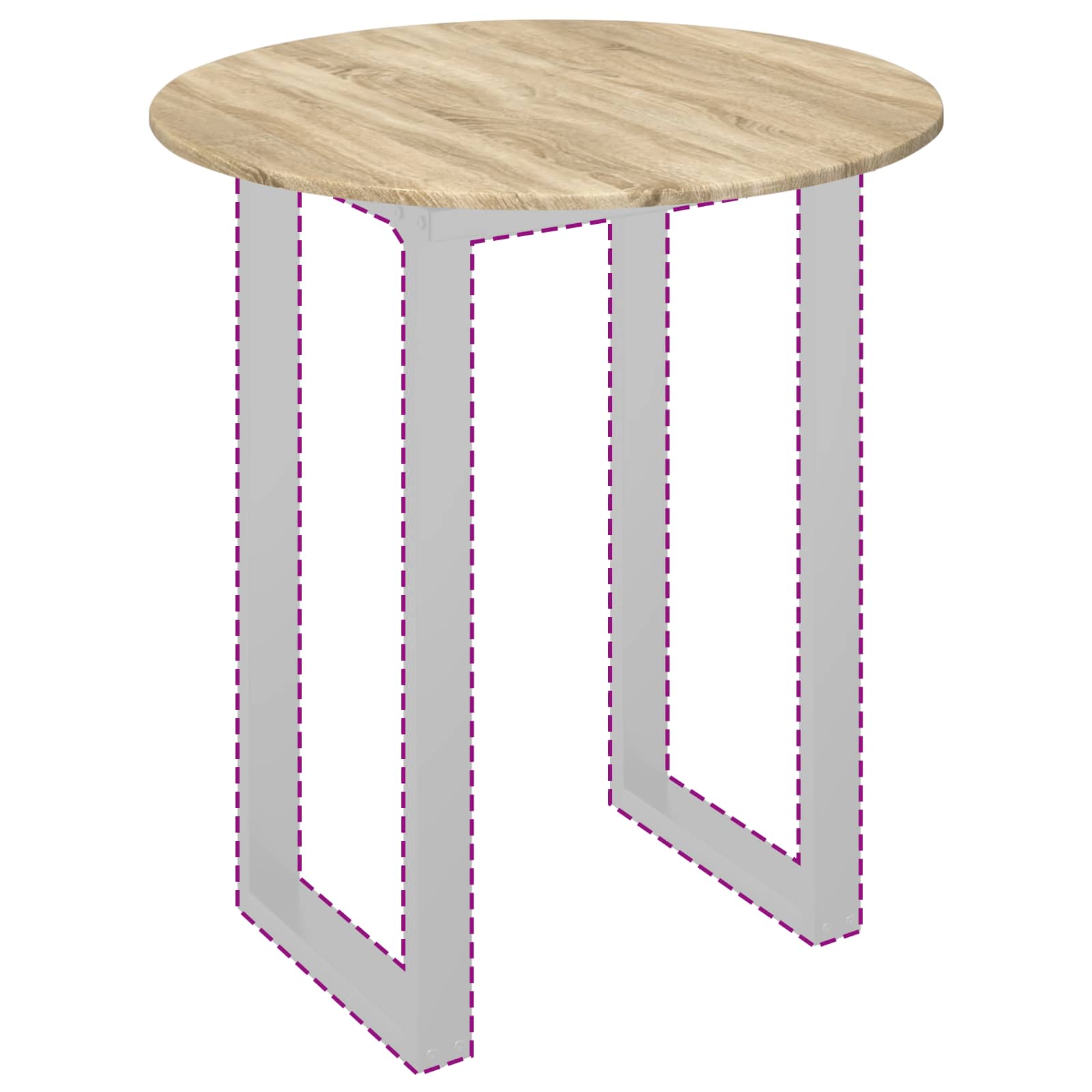 vidaXL Table Top Ø 80 x 1.5 cm Round Engineered Wood Sonoma Oak 3