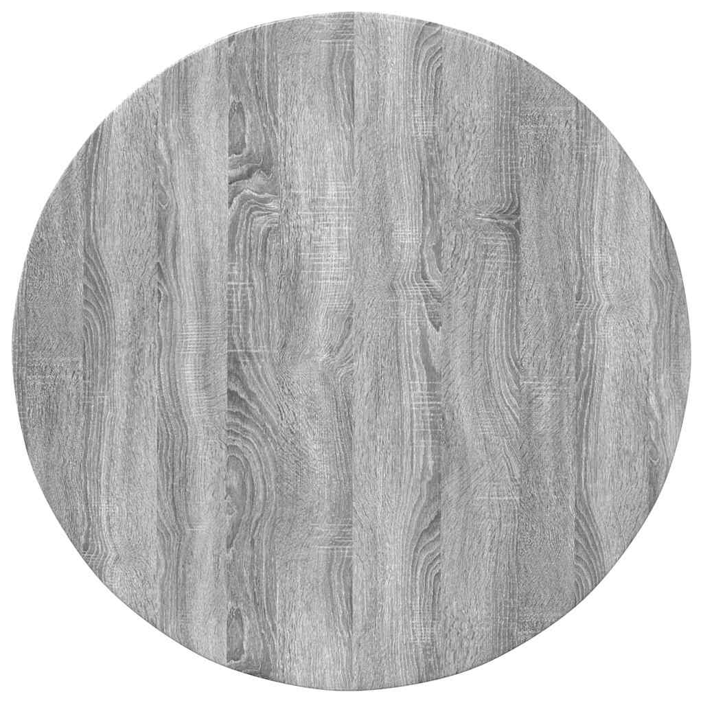 vidaXL Table Top Ø 80 x 1.5 cm Round Engineered Wood Grey Sonoma 2