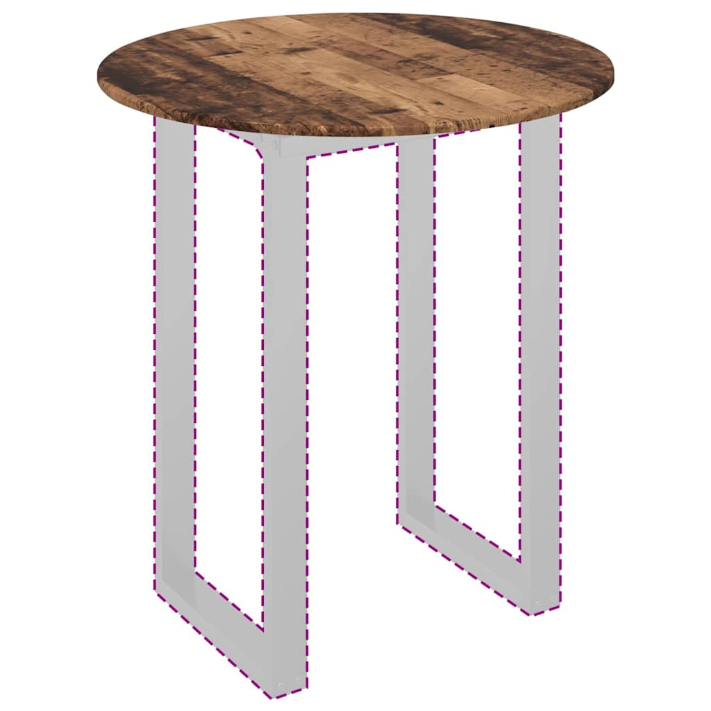Table Top Ø 80 x 1.5 cm Round Engineered Wood Width 80 cm Old wood